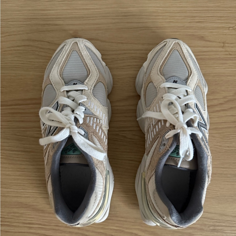 New Balance Women's Beige and White Sneakers